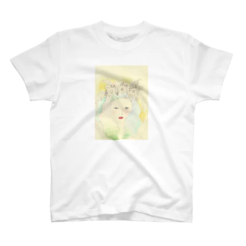 【花かんむりの女の子】flower crown girl Regular Fit T-Shirt