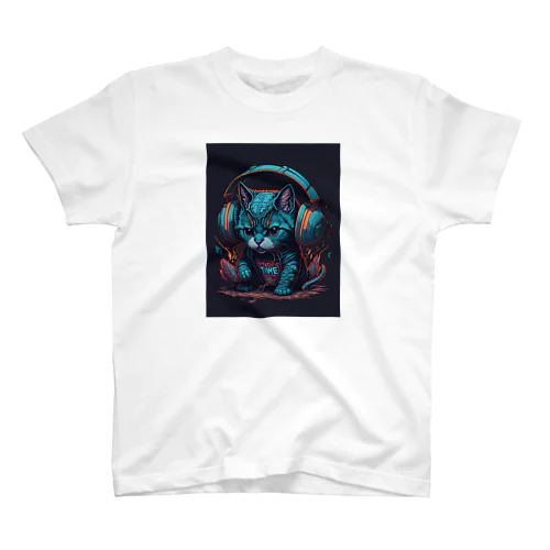 Headphone Cat Regular Fit T-Shirt