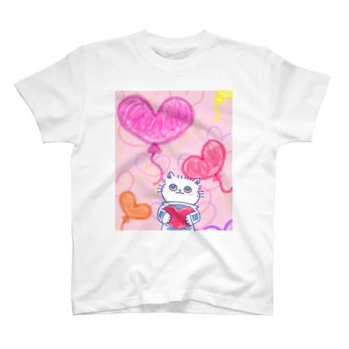 しあわせいっぱいねこーとさん Regular Fit T-Shirt