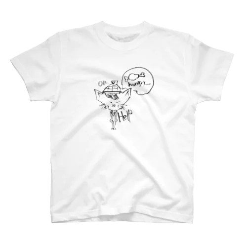 黒猫KAI君ハングリー スタンダードTシャツ