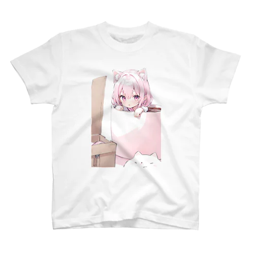 擬人化かわいい猫 Regular Fit T-Shirt