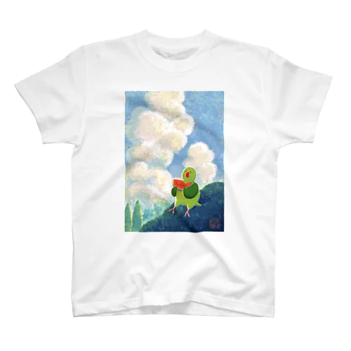 スイカを食べるぽんちゃん🍉🦜 Regular Fit T-Shirt