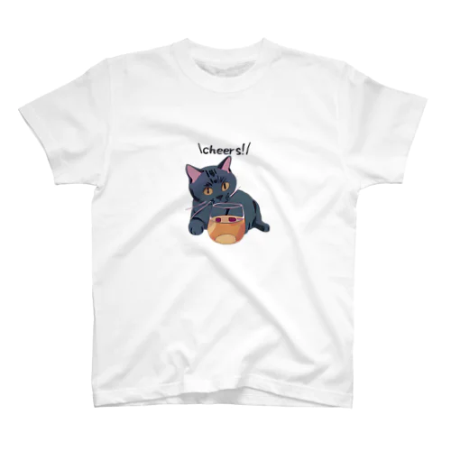 酔いどれにゃんこ Regular Fit T-Shirt