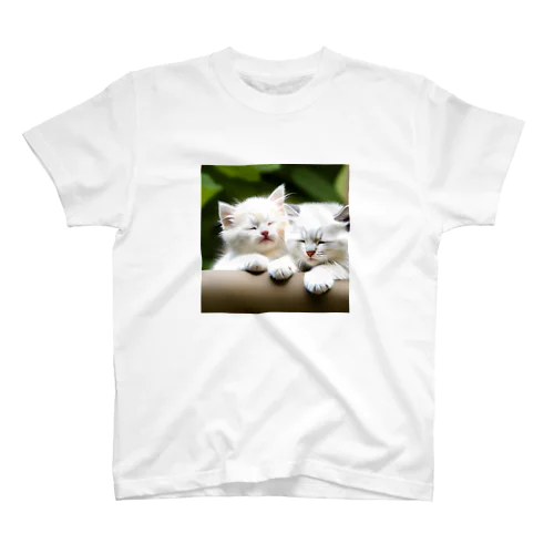 子猫の寝顔　白 スタンダードTシャツ