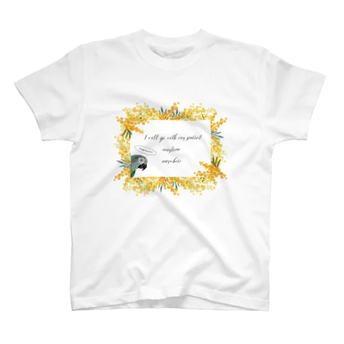 077 go with シモフリインコ  スタンダードTシャツ