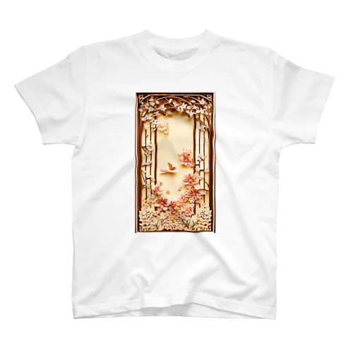 ペーパークラフト風 水彩画「桜02」 スタンダードTシャツ