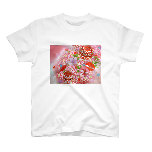 京友禅　手毬小花　ピンク スタンダードTシャツ