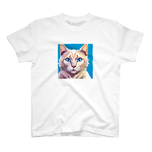 美猫ドット絵ミーちゃん Regular Fit T-Shirt