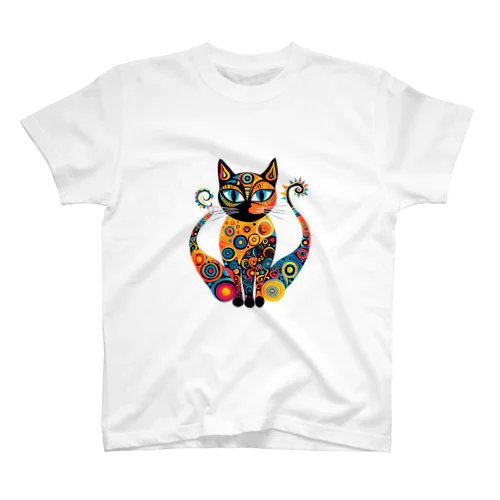 幻想的な猫のデザイン スタンダードTシャツ