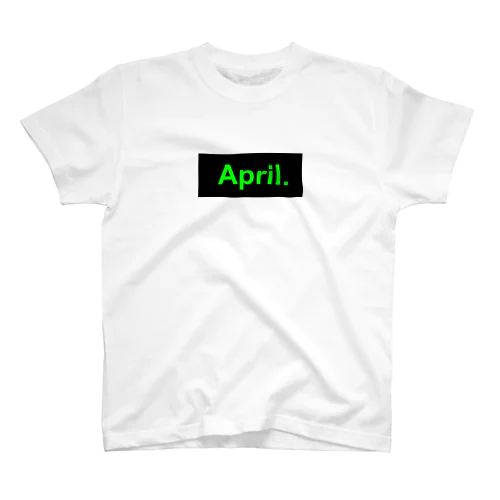 April.BOX LOGO(グリーン×ブラック) Regular Fit T-Shirt