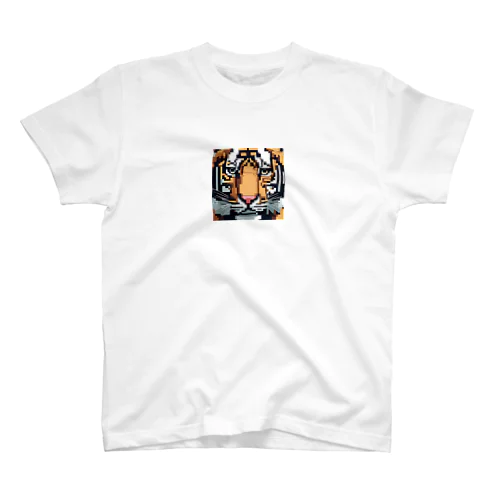 ドット絵で描かれた虎のアップ画像のプレミアムグッズ Regular Fit T-Shirt