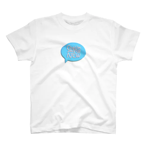 something NEW ぷっくり　文字　ブルー スタンダードTシャツ