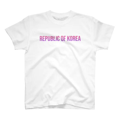 韓国 ロゴピンク スタンダードTシャツ