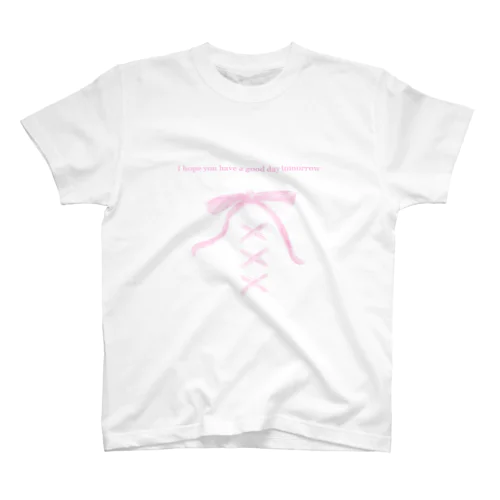 pink Lace up スタンダードTシャツ