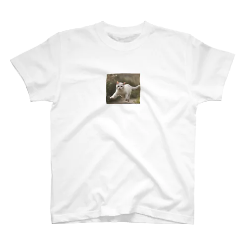 フォトプリント美形白猫 Regular Fit T-Shirt