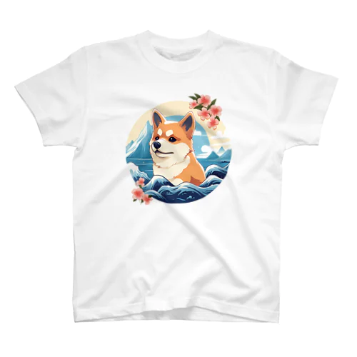 柴犬と海 スタンダードTシャツ