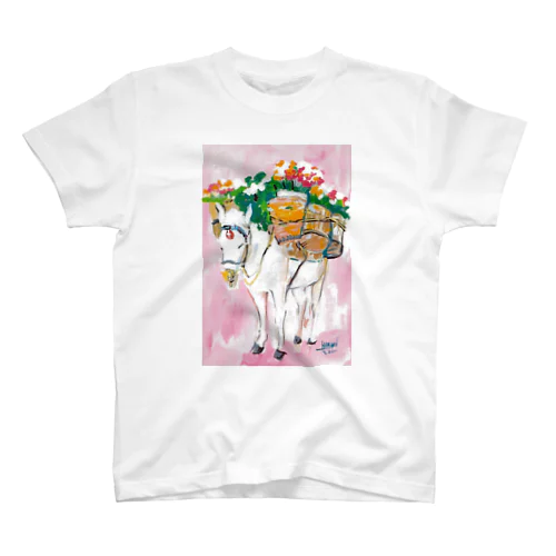 花と白馬 スタンダードTシャツ