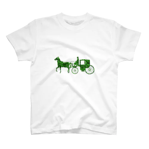 馬車　green Regular Fit T-Shirt