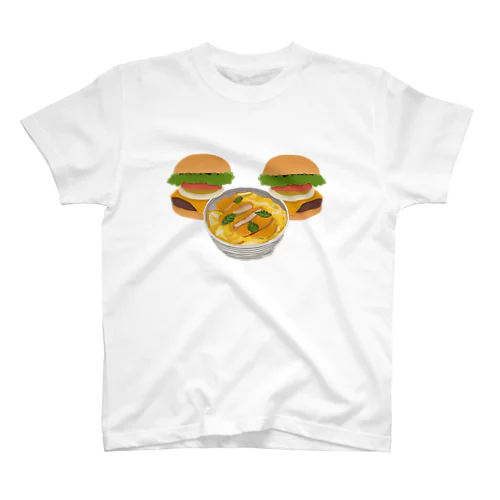 かつ丼とハンバーガー２個 スタンダードTシャツ