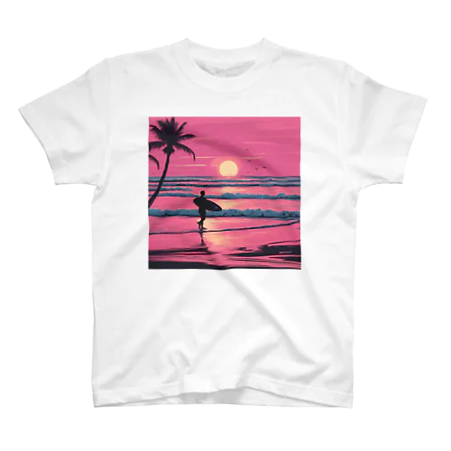 Tropical Beach Surfer Regular Fit T-Shirt