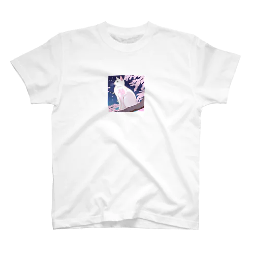 白猫　夜 Regular Fit T-Shirt
