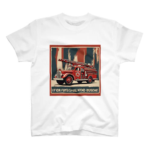 レトロはしご車　渋い スタンダードTシャツ