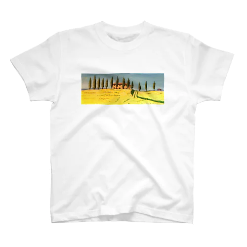 トスカーナ糸杉の風景 Regular Fit T-Shirt