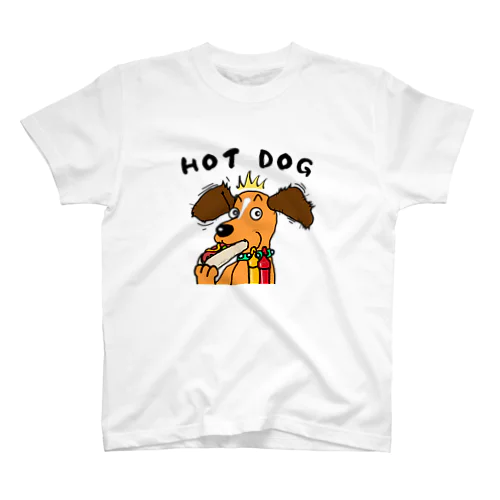 ホットドッグを食べる犬(淡色用) Regular Fit T-Shirt