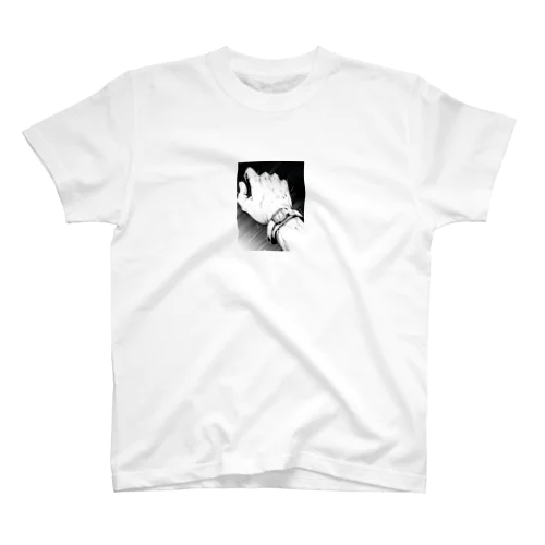 #hand　Black and white, illustration style,  Regular Fit T-Shirt