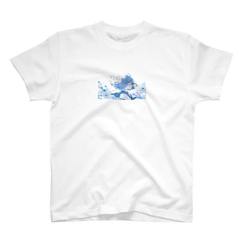 セーラー服と泳ぐ魚/blue Regular Fit T-Shirt