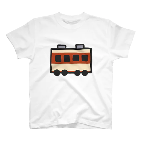 昔の電車：えんじ＆クリーム スタンダードTシャツ