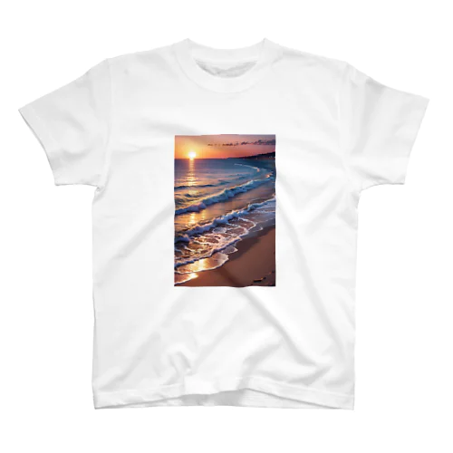 浜辺の夕日 Regular Fit T-Shirt