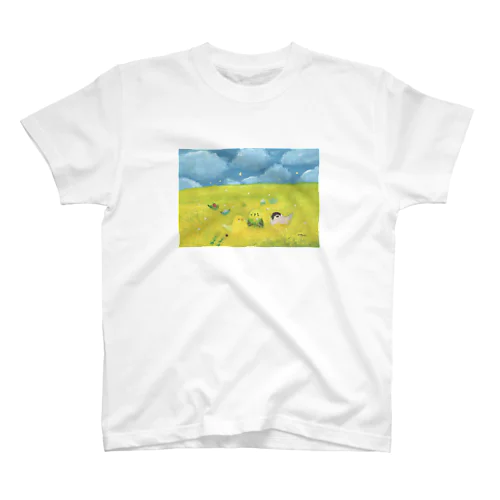 菜の花畑インコたち Regular Fit T-Shirt