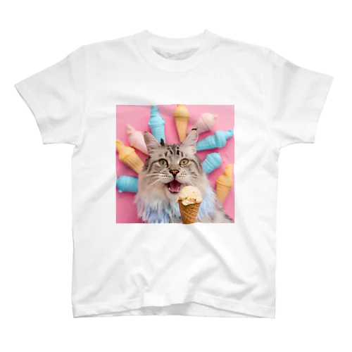 アイスを食べた猫 Regular Fit T-Shirt