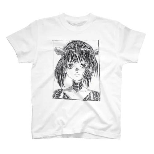 黒髪ジト目の少女の漫画コマ スタンダードTシャツ