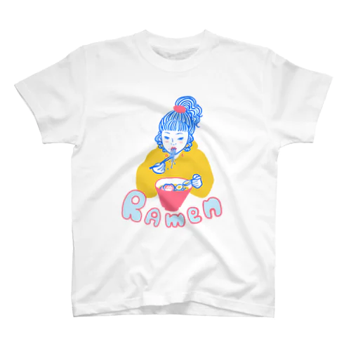 #08 ラーメンをたべる女の子 Regular Fit T-Shirt