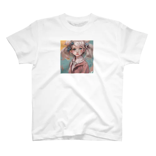 水彩画 女の子 Regular Fit T-Shirt