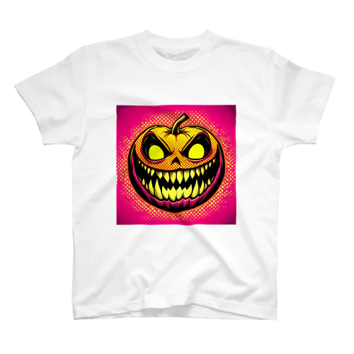 ハッピーハロウィン！怖いかぼちゃのポップアート スタンダードTシャツ