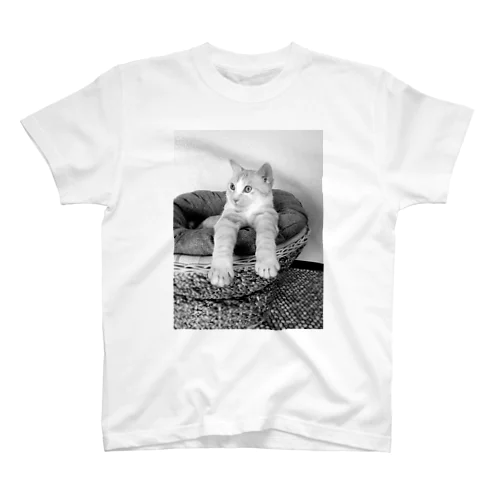 猫 モノクロTシャツ Regular Fit T-Shirt