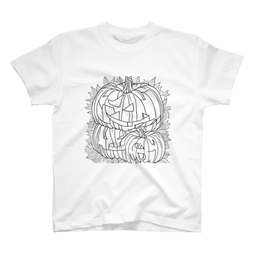 Happy Halloween ハッピーハロウィン モノクロ No.004 スタンダードTシャツ