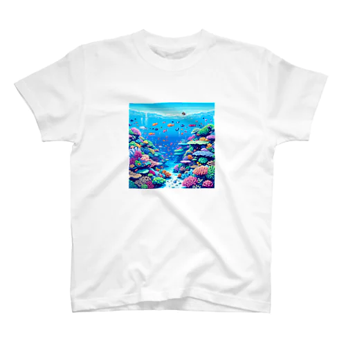 ドット絵沖縄の海 Regular Fit T-Shirt