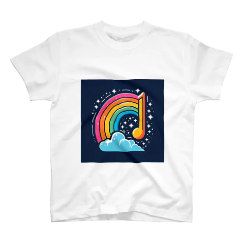 夜空に輝く虹と音符 スタンダードTシャツ