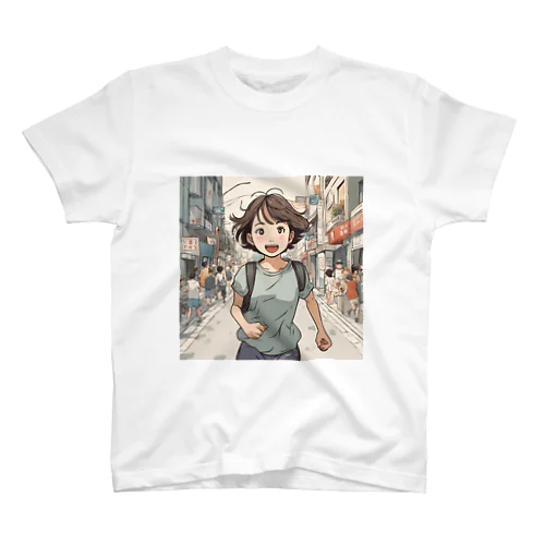 走る元気な女の子 Regular Fit T-Shirt