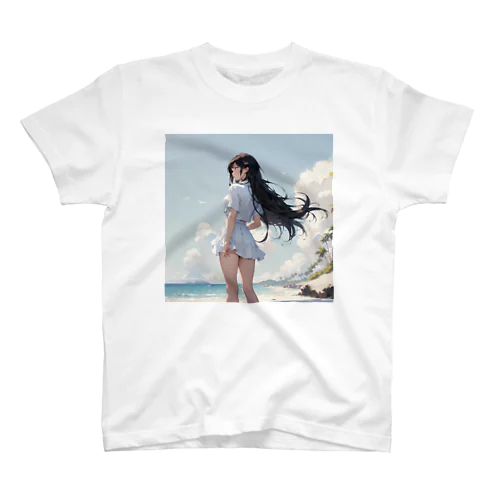 海を眺める少女 スタンダードTシャツ