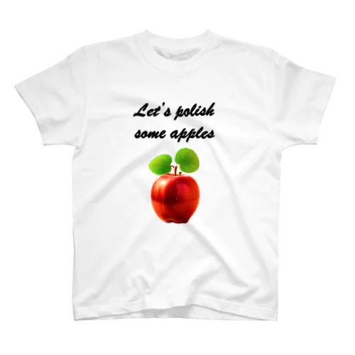”Let's polish some apples" T-シャツ意味は？ 티셔츠