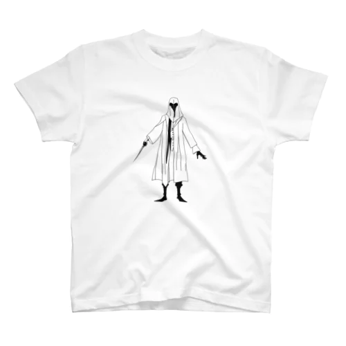 白いマントのペスト医師 -  Plague doctor in white cloak スタンダードTシャツ