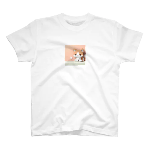 ペーパークラフト風の猫 Regular Fit T-Shirt