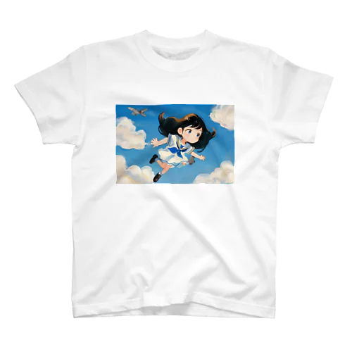 Skyward Dreams: Soaring Girl Art Regular Fit T-Shirt