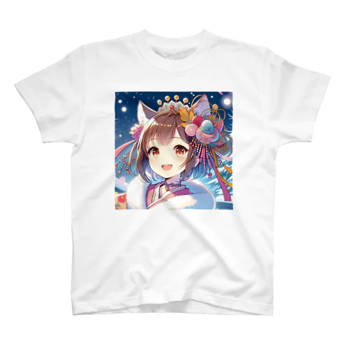 猫ギャル振り袖 スタンダードTシャツ