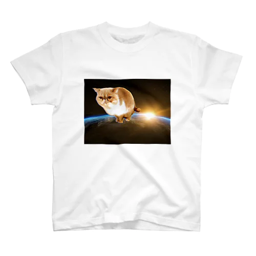 ふんばる宇宙ネコ スタンダードTシャツ